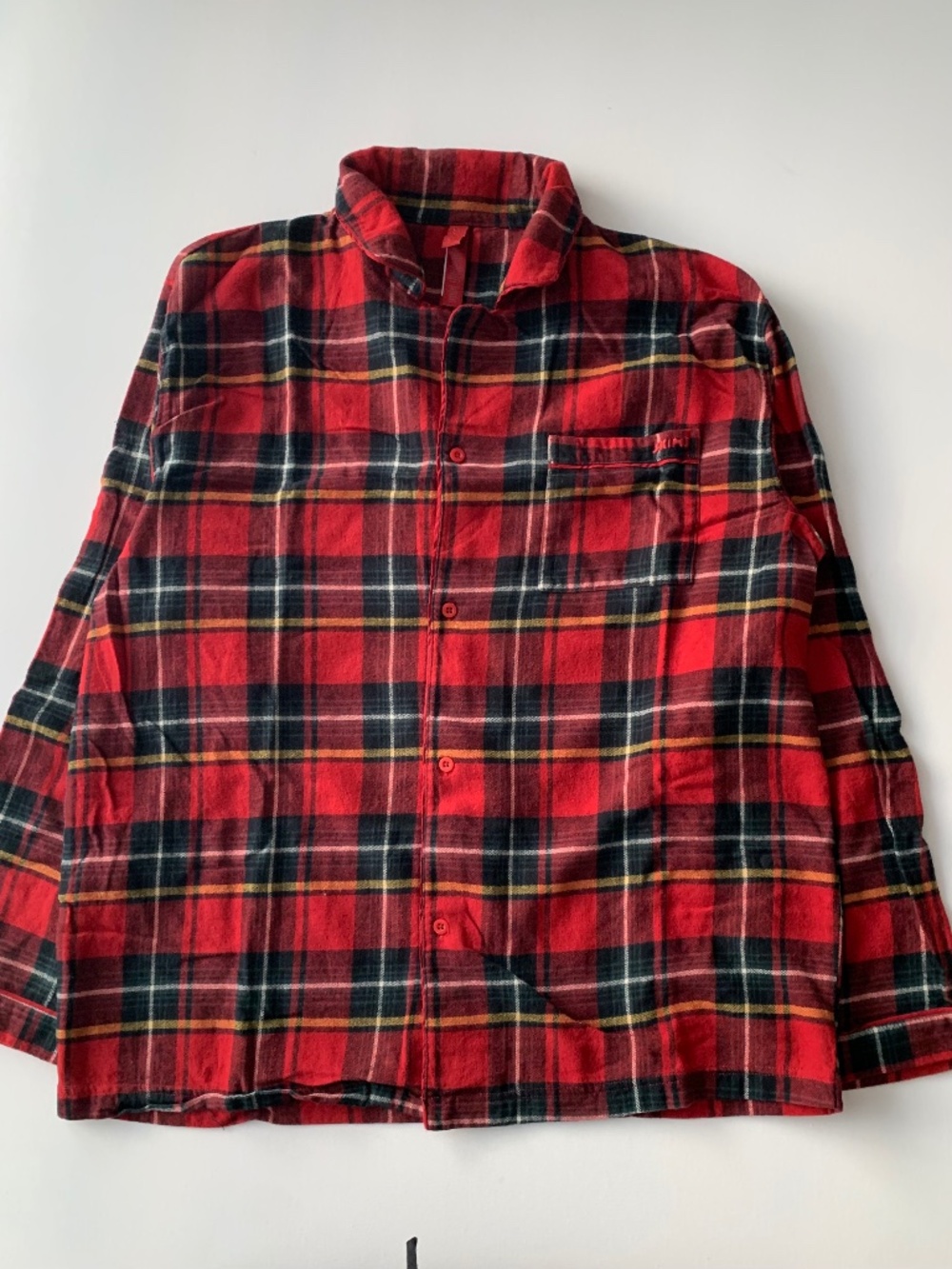 SKIMS FLANNEL PAJAMA Top MEN'S SIZE XL 100% COTTON Christmas Vibe